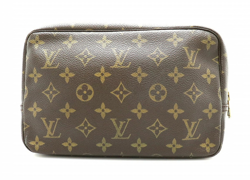 Louis Vuitton Monogram Trousse Toilette Pouch Shoulder Bag Canvas Leather Brown
